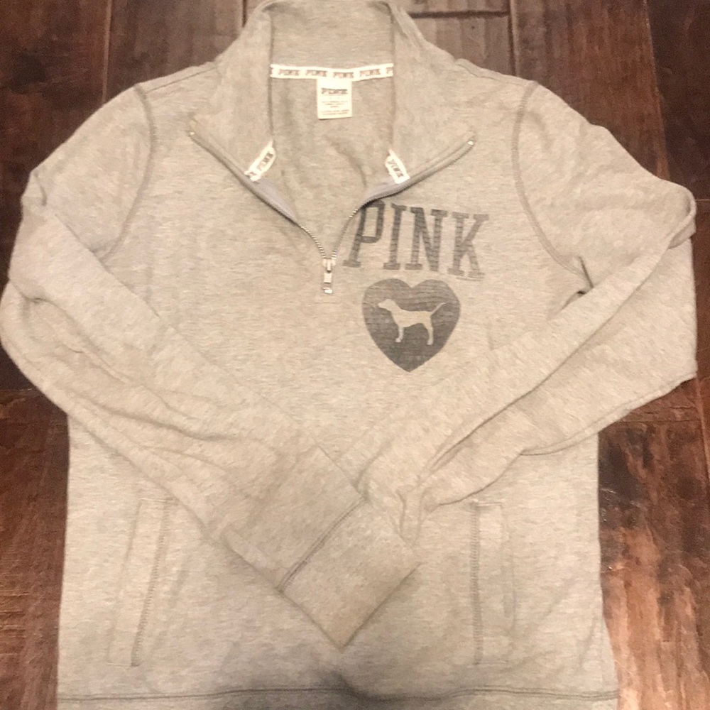 Grey VS quarter zip sweatshirt